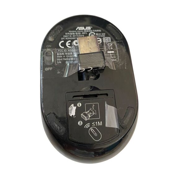 Asus AM1L Wireless Mouse Black Standard Size Replacement Computer Accessory - Picture 3 of 8